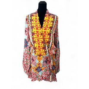 Rococo Sand Vibrant Yellow Multi-Color Printed Wrap Dress